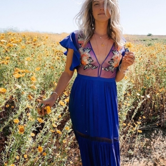 Cleobella Dresses & Skirts - Cleobella Amery Maxi Dress in Blue